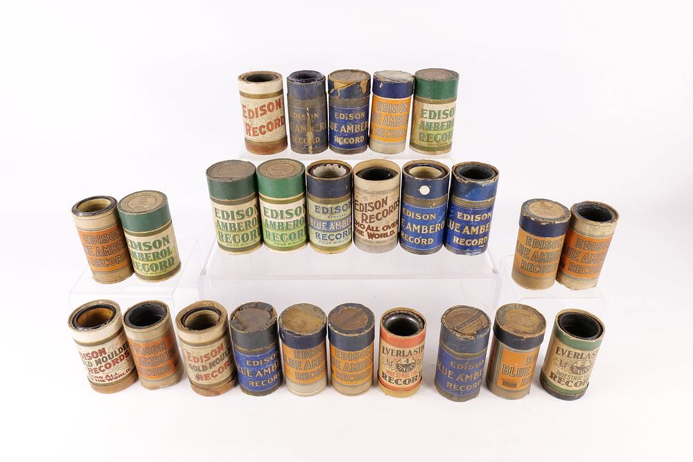Lot 276: Lot of 25 Antique Edison Phonograph Cylinder Records
