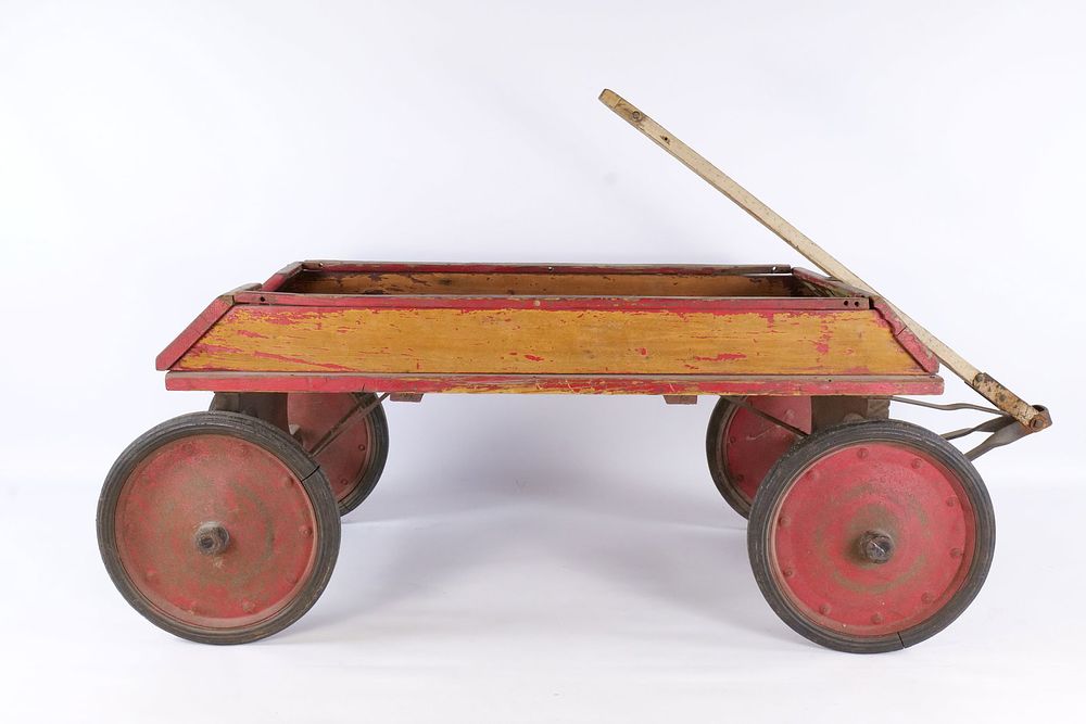 Lot 295: Antique/Vintage Wooden Coaster Wagon