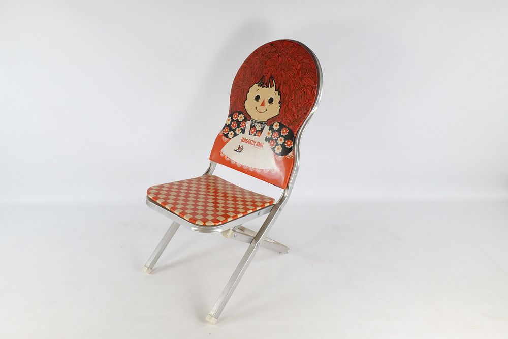 Lot 297: Vintage 1970's Raggedy Ann Child's Metal Folding Chair