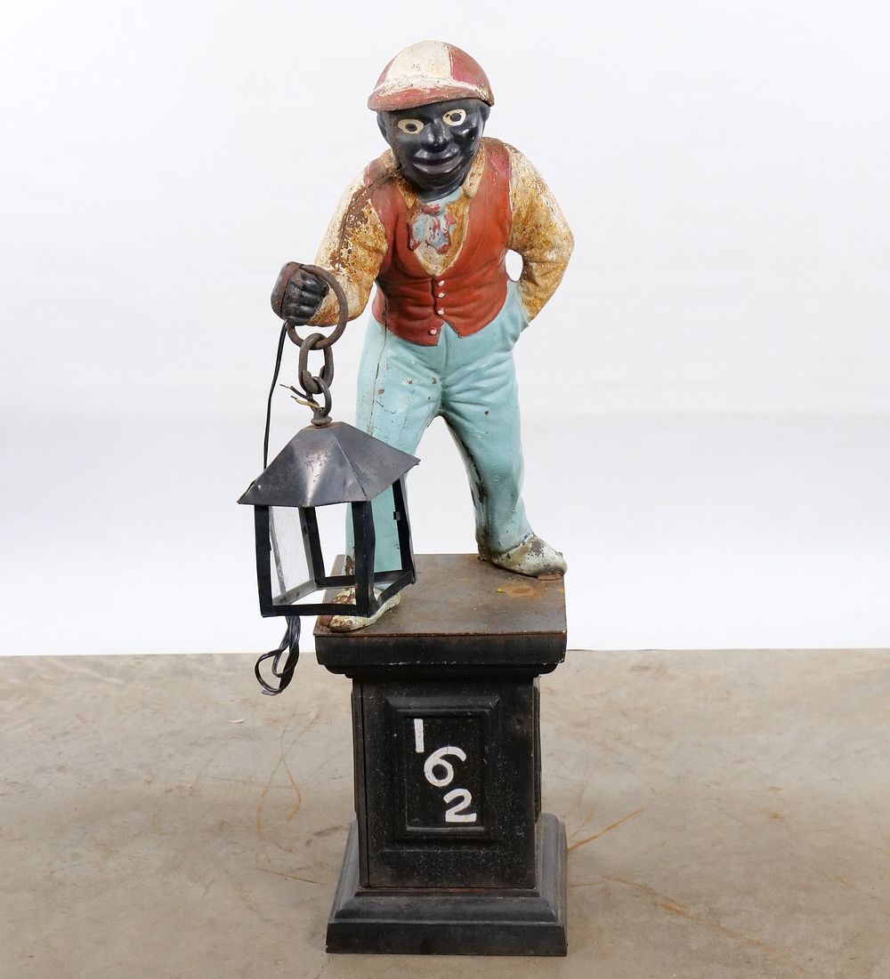 Lot 324: Vintage Cast Iron "Jocko" Lawn Jockey Statue