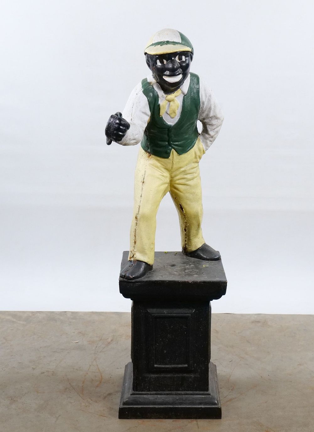 Lot 326: Vintage Cast Iron Cavalier Lawn Jockey Statue