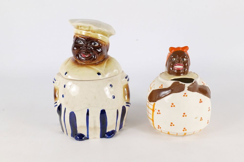 Lot 331: Vintage Ceramic Chef Cookie Jar and Creamer