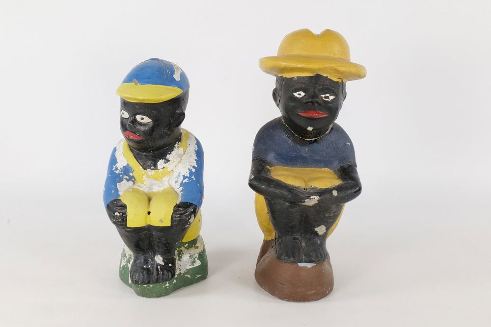 Lot 336: Pair of Vintage Cement Black Americana Figures