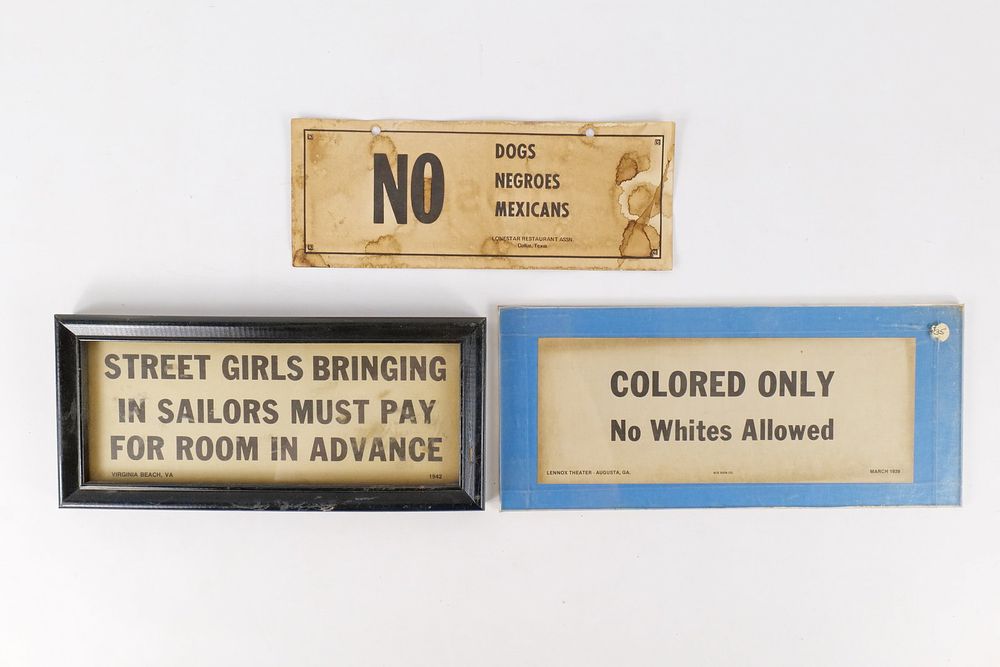 Lot 359: Collection of 3 Vintage Style Segregation Era Signs