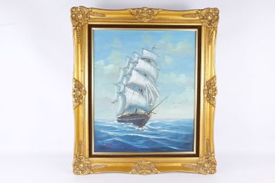 Oil on Canvas - Nautical Clipper Ship. Oil on Canvas by Betty. Depicting a Nautical Clipper/Tall 