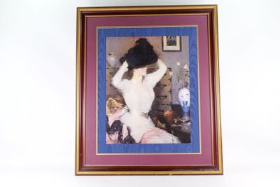 Framed Print by Frank Weston Benson - "The Black Hat". Framed Print by Frank Weston Benson - 