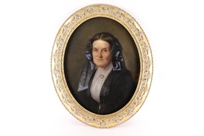 19th Century Oil on Canvas - Portrait of a Woman in Mourning. Has been relined. Painting does 