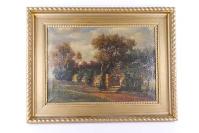 19th Century Oil on Canvas - Fall Landscape. 19th Century Oil on Canvas. Depicting a Fall 
