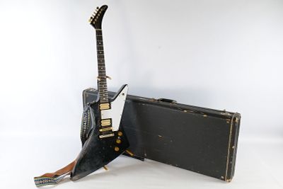 Vintage 1980 Gibson Explorer Limited Edition Electric Guitar. Ebony Black with Gold Hardware 