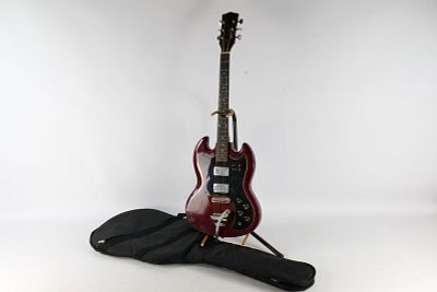 Vintage Late 1970's/1980's SG Style Electric Guitar - Cherry Red. Made in Korea. Lawsuit Era 