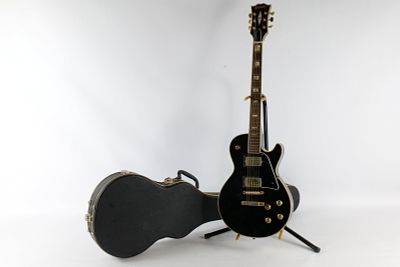 Vintage 1970's Estrada Les Paul Custom Black Beauty Copy (MIJ Lawsuit Era). Comes with Hard 