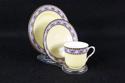 Antique Shelley Art Deco Bone China Teacup Trio - Butterfly. Antique Shelley Art Deco Bone China 