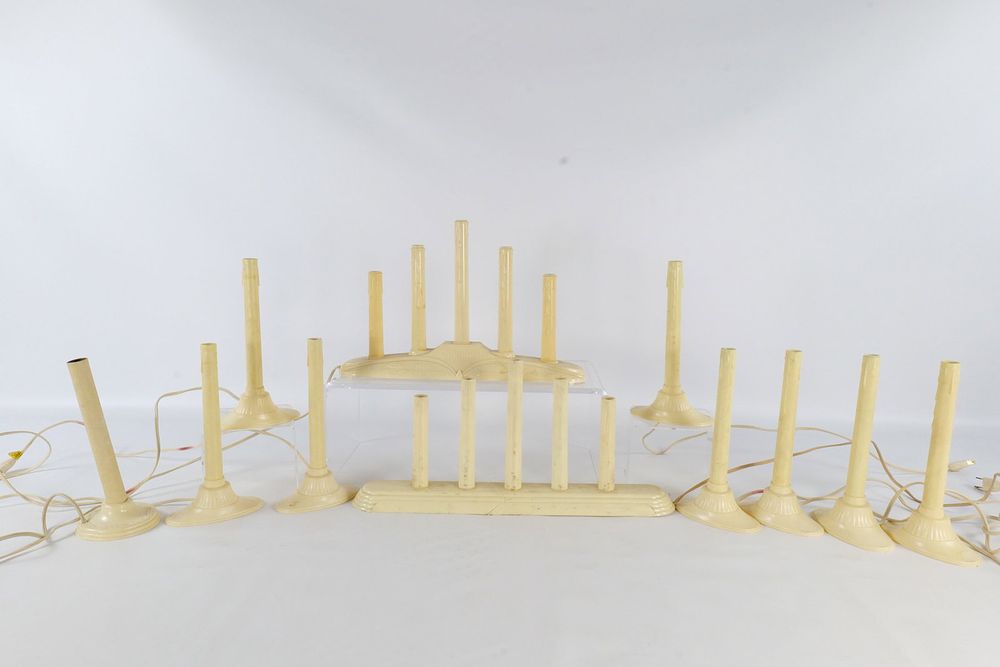 Lot 159: Lot of Vintage Plastic Electric Candles and Candelabras