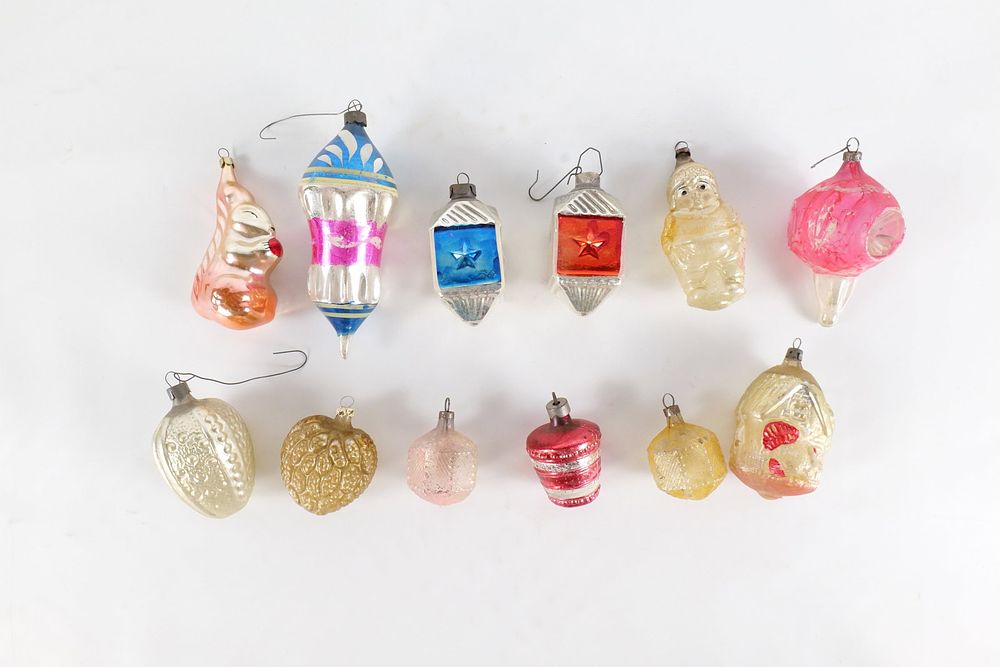 Lot 163: Lot of Vintage Figural Christmas Ornaments