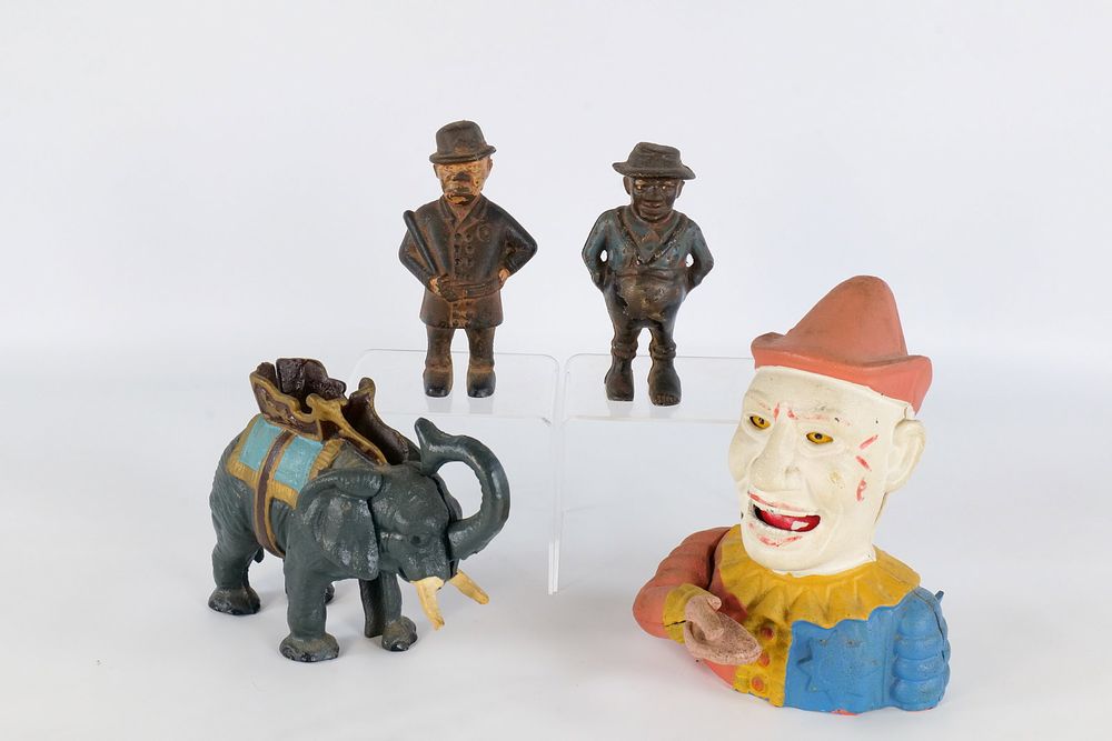 Lot 181: Lot of 4 Cast Metal Banks