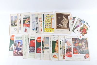 Lot of Coca Cola Advertising. Some tearing and discoloration. All invoices must be paid within 