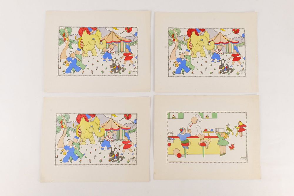 Lot 152: 1939 World's Fair Children's World Lithographs by Macy's - Lot of 4