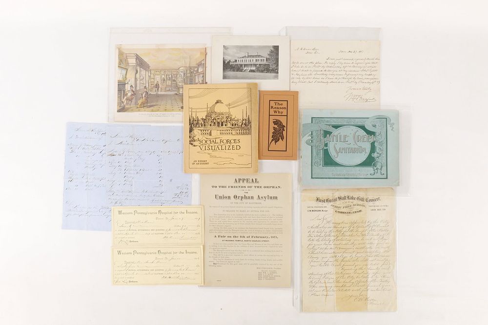 Lot 161: Ephemera Lot of Health, Asylum, and Sanitarium