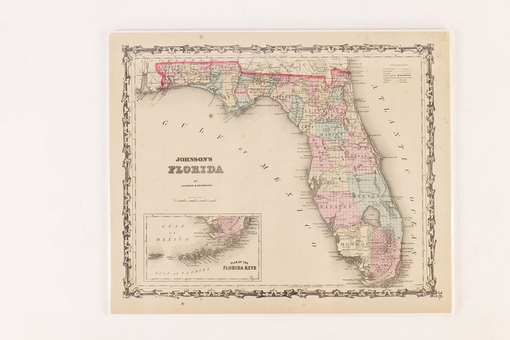 Lot 175: 1860 Johnson's Florida Map