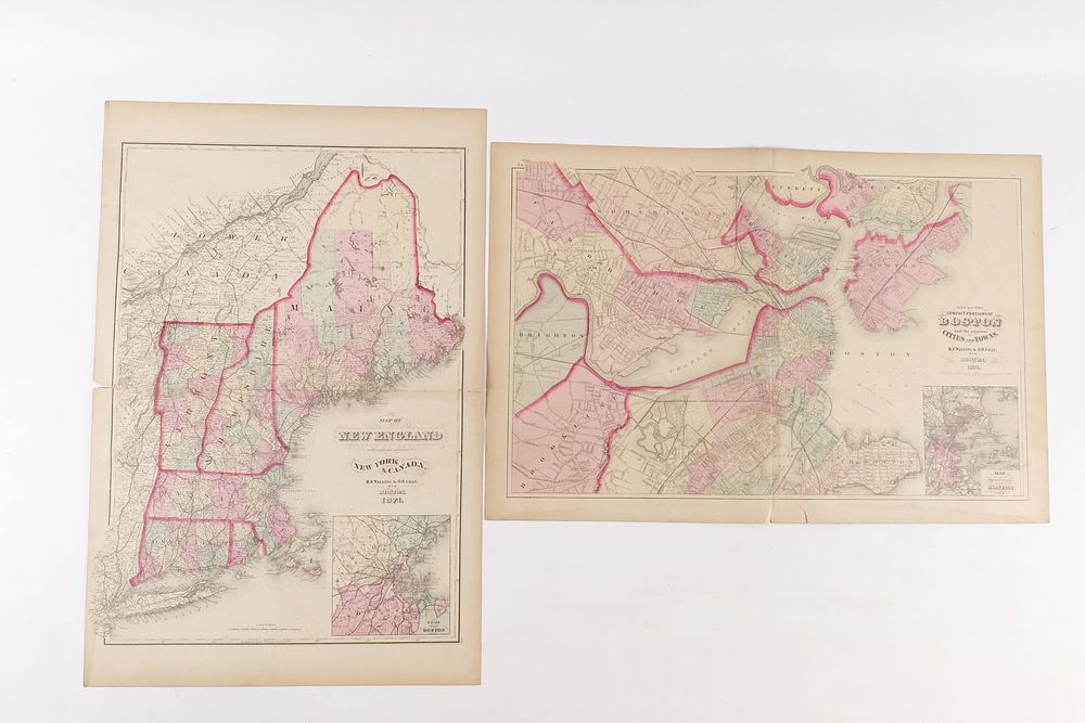 Lot 185: Lot of 2 H.F. Walling & O.W. Gray Maps