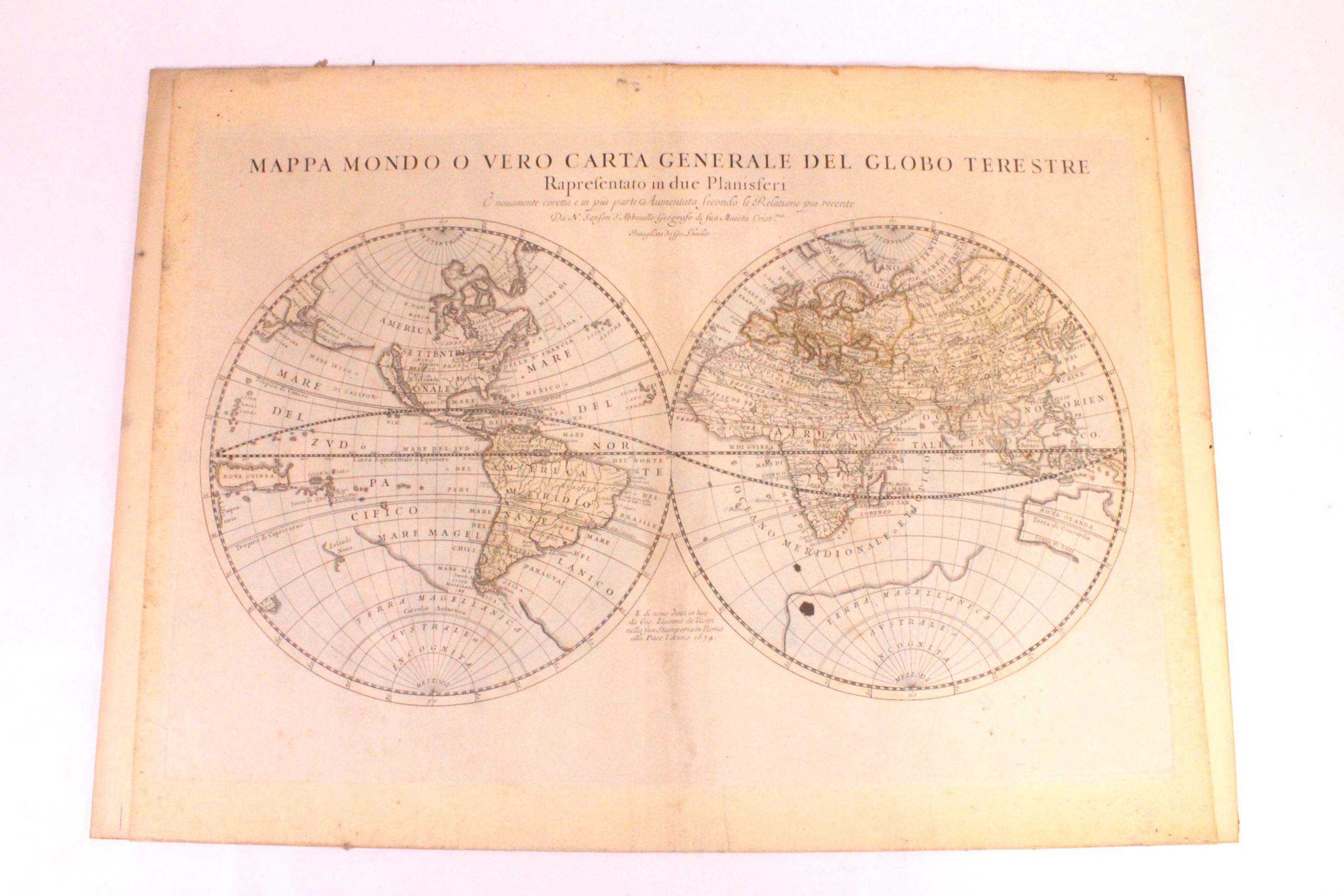Mappa Mondo O Vero Carta Generale Del Globo Terestre