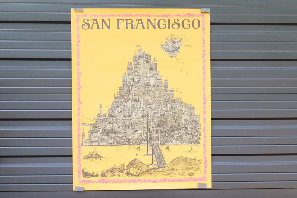 Lot 250: 1968 David Schiller Pop Art Topography Map of San Francisco