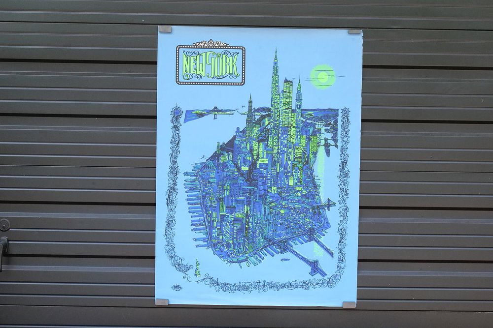 Lot 251: David Schiller Pop Art Topographical Map of New York