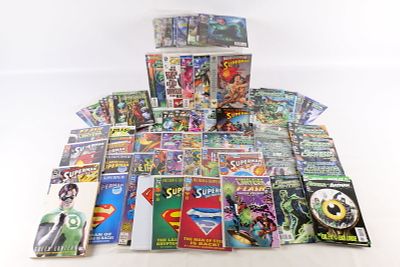 Short Box of Green Lantern Rebirth and Death of Superman Comics. Short Box is Full. The Short 