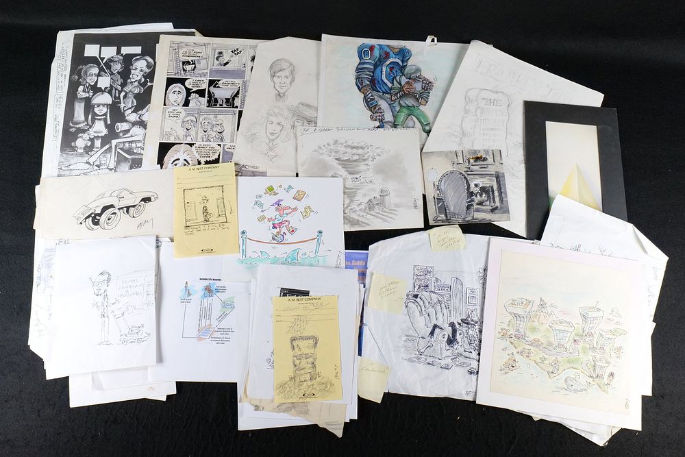 Lot 232: Lot of Original Advertising Illustrative Works and Sketches