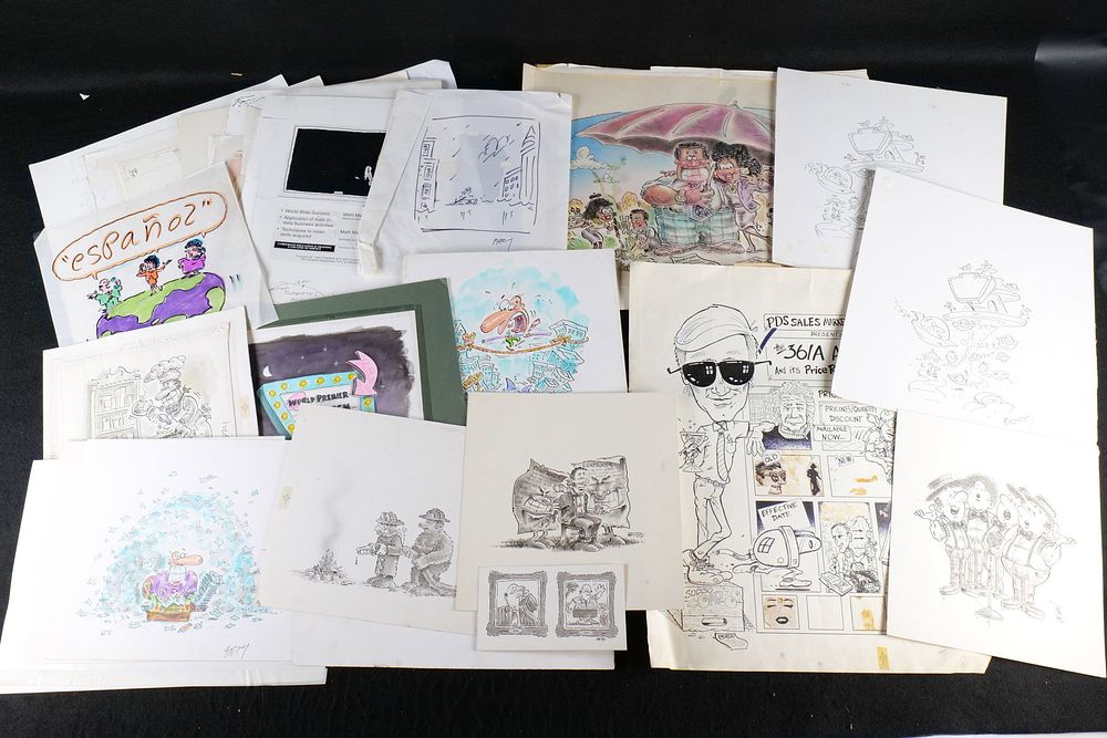 Lot 235: Lot of Original Advertising Illustrative Works and Sketches
