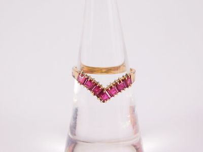 14k Yellow Gold & Ruby Ring. 14k Yellow Gold &amp; Ruby Ring. 14k Yellow Gold Band with Square 