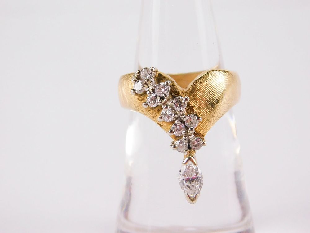 Lot 151: 14k Yellow Gold & Diamond Women's Ring