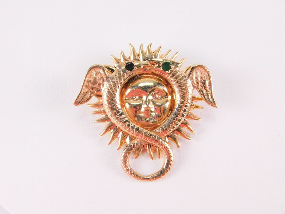 Lot 159: 14k & Emerald Pendant