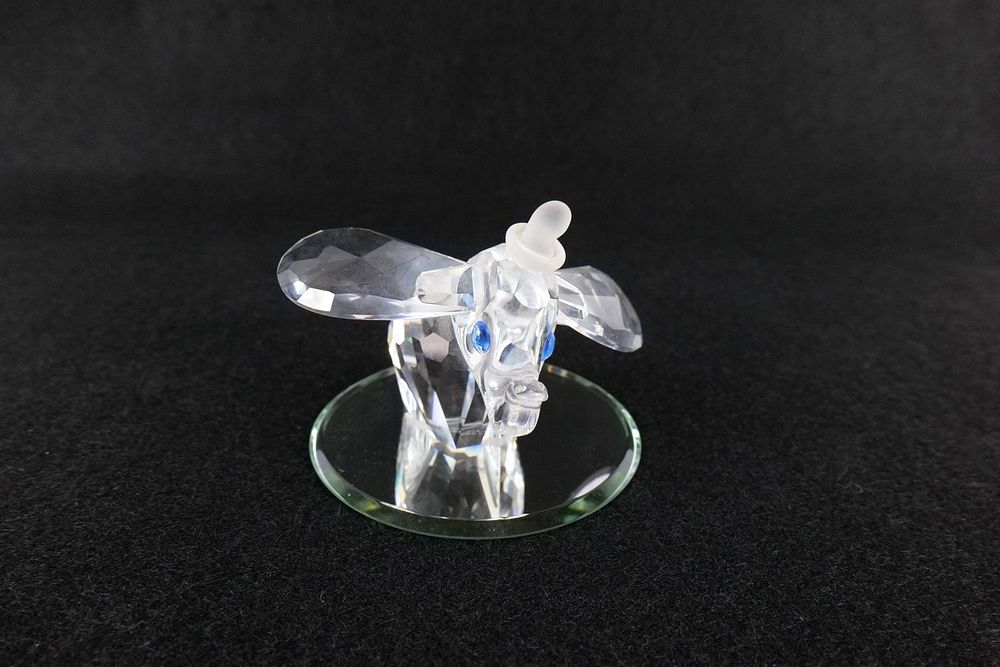 Lot 420: Disney Swarovski Crystal Dumbo with Blue Eyes Figurine