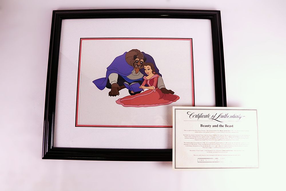 Lot 436: Disney Beauty and the Beast Sericel - "Cozy Couple"