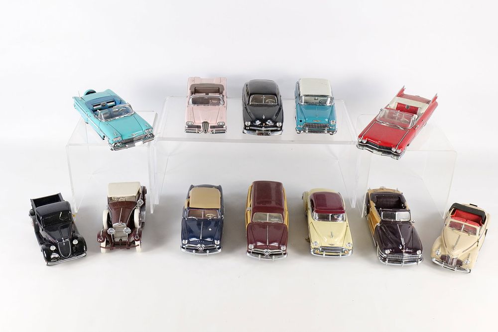 Lot 270: A Collection of Twelve 1:24 Scale Franklin and Danbury Mint Precision Models Die-Cast Cars