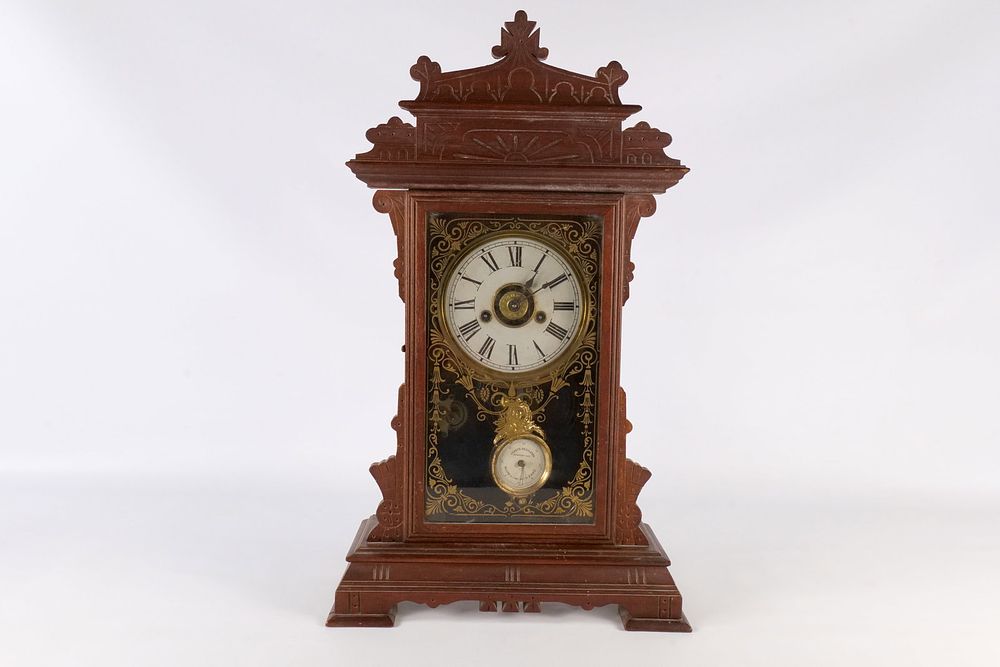 Lot 295: Victorian Gingerbread Mantle Clock