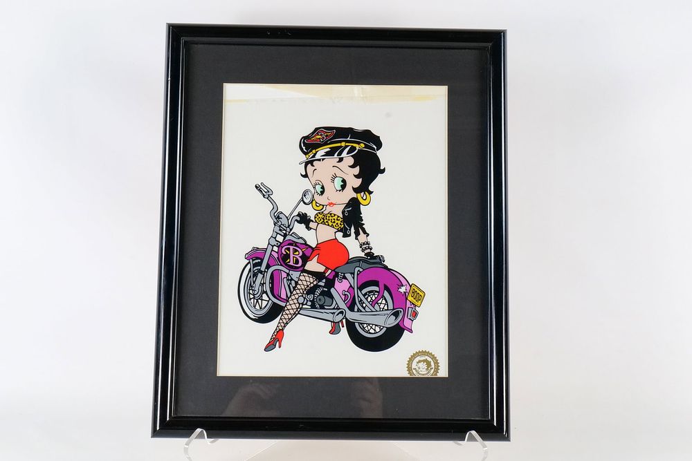 Lot 430: Betty Boop "Biker/Motorcycle Mama" Framed Sericel