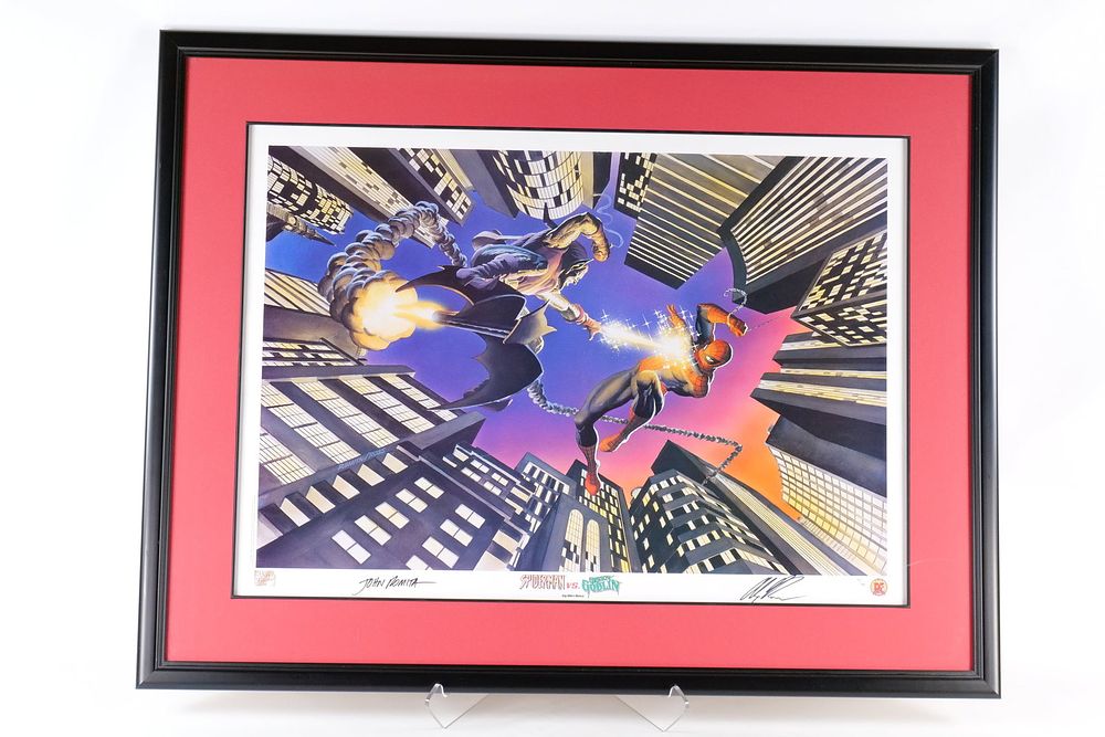 Lot 438: Spider-Man vs. Green Goblin Lithograph/Art Print - Signed by Alex Ross and John Romita Sr