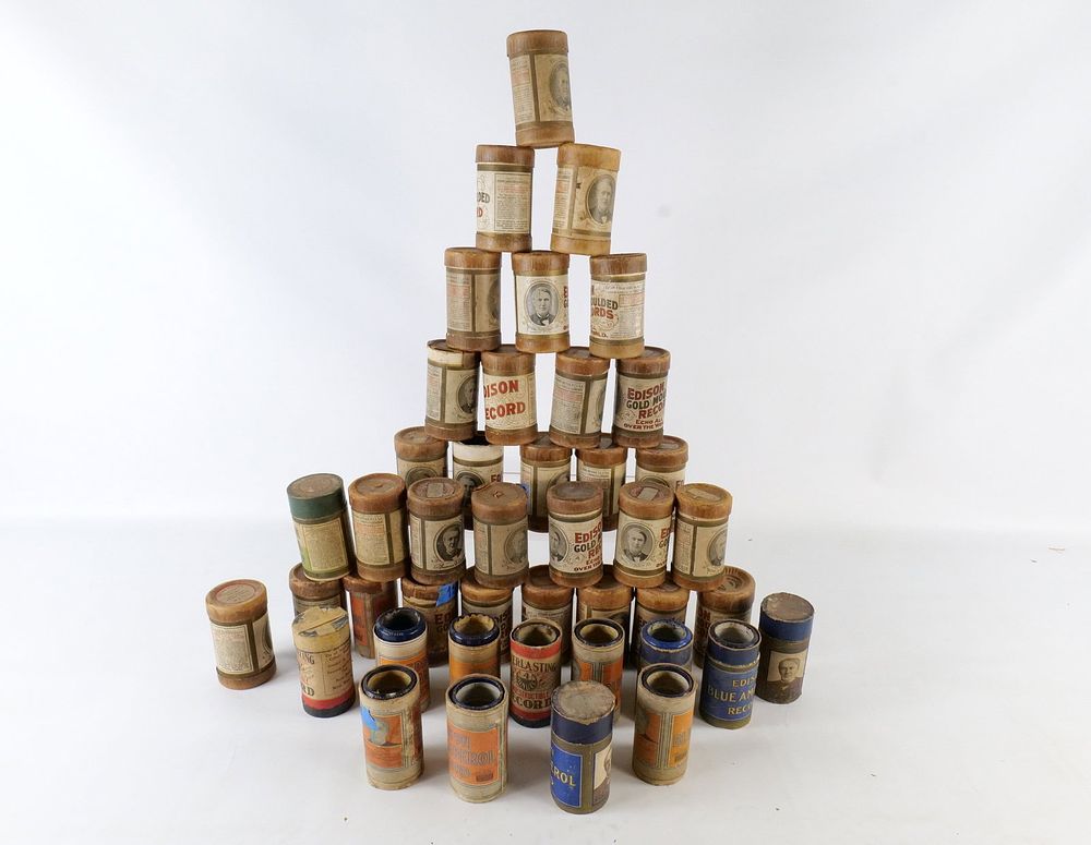 Lot 465: Antique Edison Phonograph Cylinder Records Lot