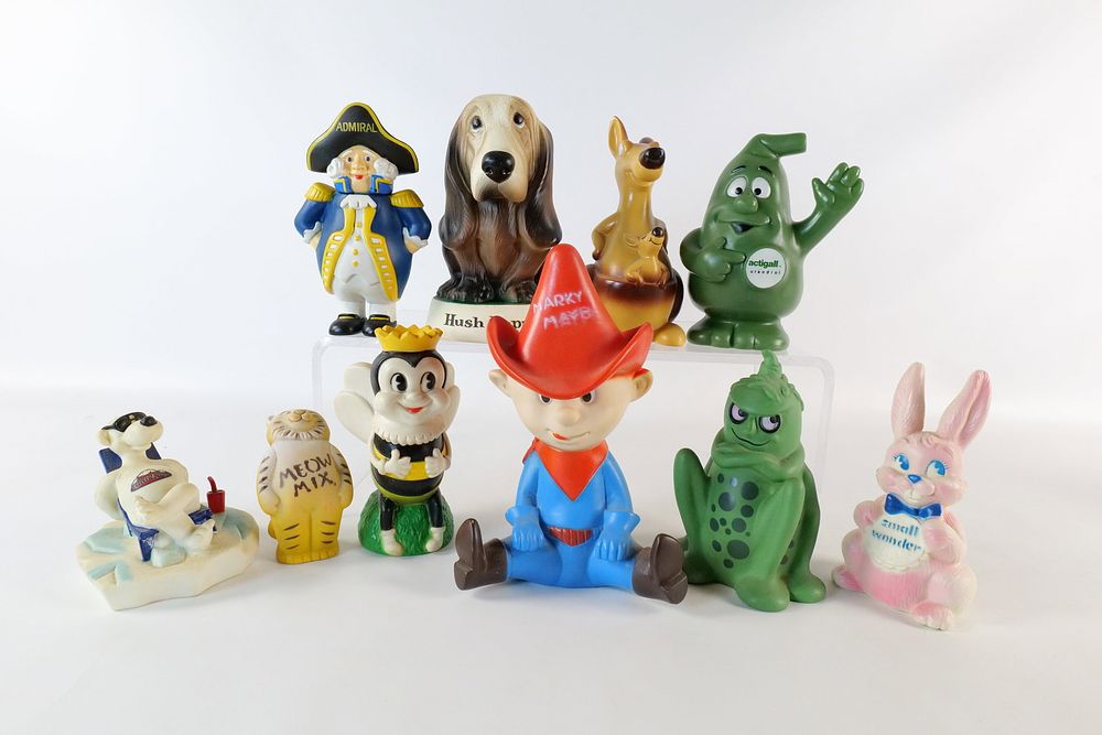 Lot 240: Lot of Advertising Mascots Vinyl and Plastic Banks and Figures