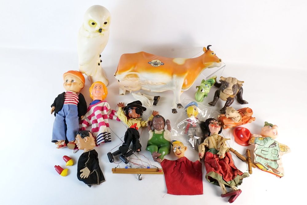 Lot 290: Group Lot of As - Is Puppets, Marionettes, and Advertising Pieces