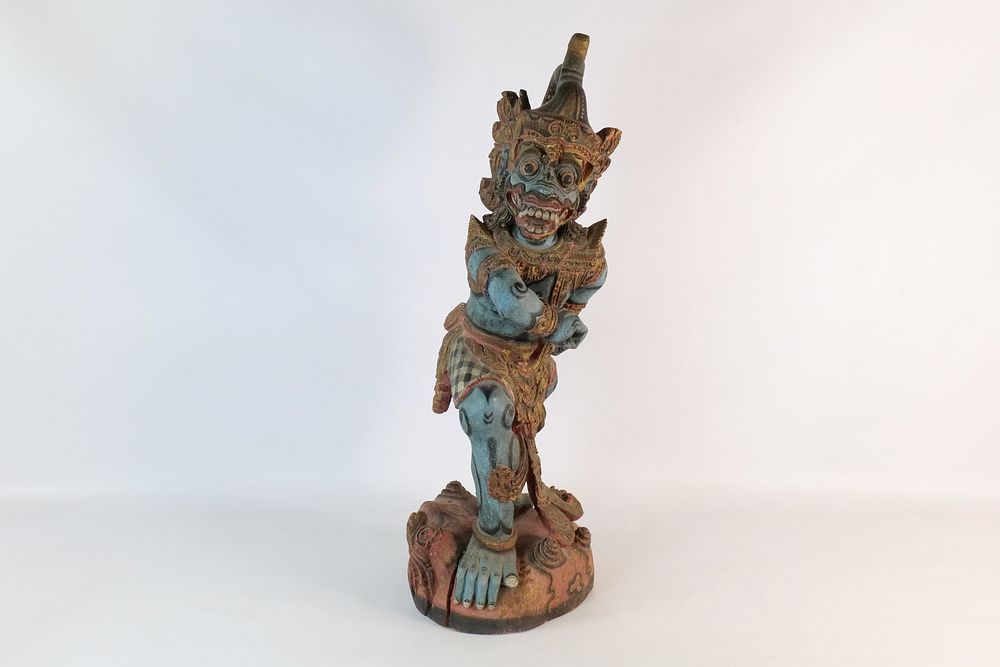 Lot 317: Vintage Balinese Polychrome Wood Carving