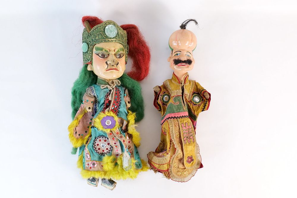 Lot 320: Pair of Handcrafted Asian Opera Puppets