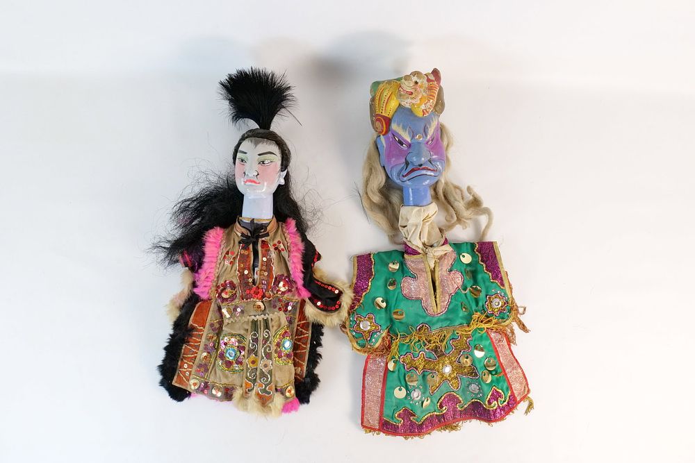 Lot 322: Pair of Chinese Opera Hand Puppets