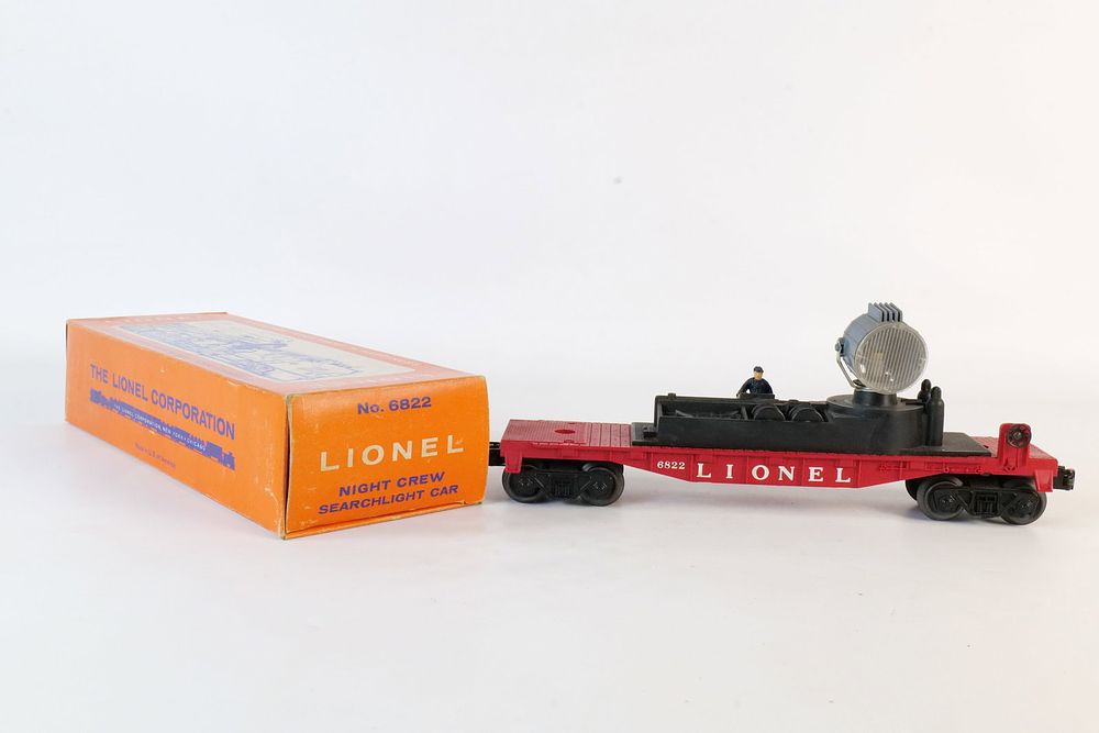 Lot 228: Vintage Lionel 0/27 Postwar Nigh Crew Searchlight Car #6822