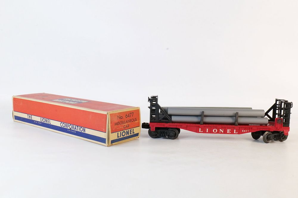 Lot 297: Vintage Lionel 0/27 Postwar Pipe Flat Bed Miscellaneous Car #6477