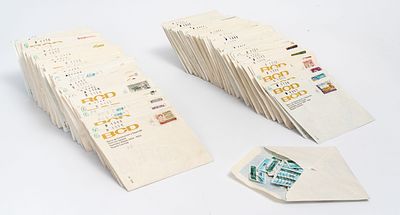 Sobres 1er d&iacute;a con sellos. Banco de Construcci&oacute;n y Desarrollo Sobres de primer d&iacute;a con sellos en 