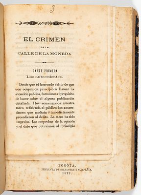 Miscel&aacute;nea literaria Bogot&aacute; c 1890. Escallo, Manuel A. Importante miscel&aacute;nea literaria bogotana 