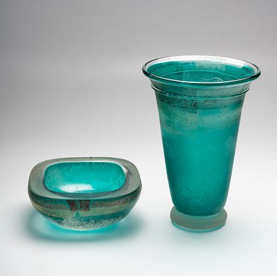 Cuenco y jarr&oacute;n en Murano Scavo. Mario Poggi. Cuenco y jarr&oacute;n en Murano Scavo Mario Poggi 